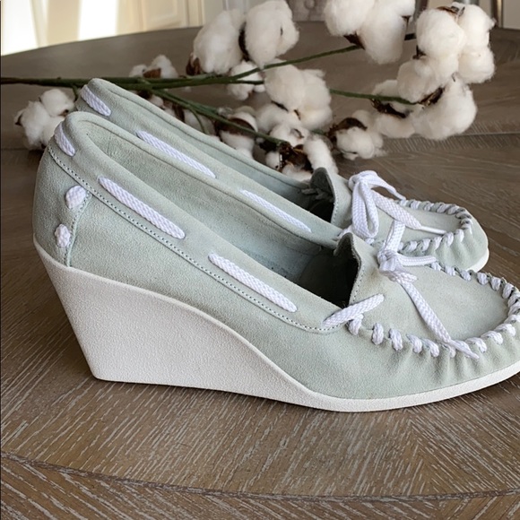 Chinese Laundry wedge loafers sea foam green - Picture 3 of 6